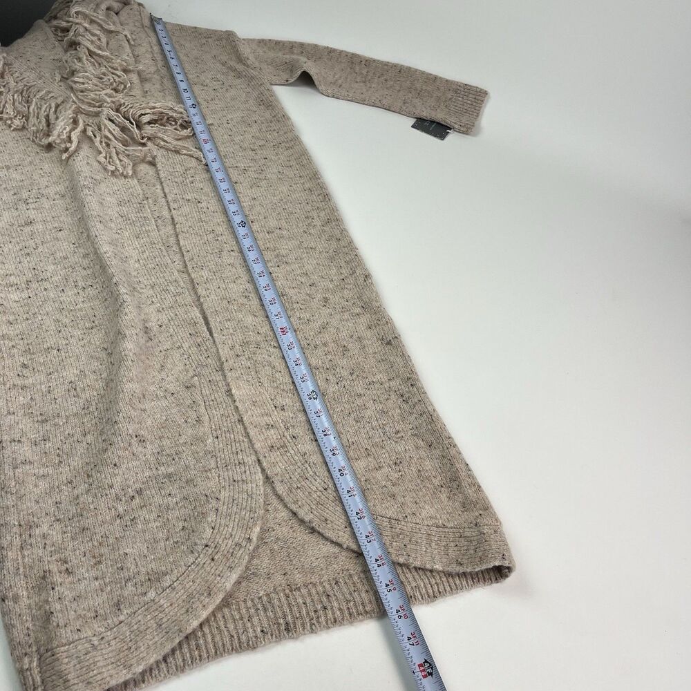 NWT Haute Hippie Fringe Collar Long Cardigan sz XS Beige Duster Boho 70s Western - Picture 7 of 8